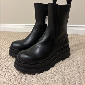 Zara Black Leather Booties